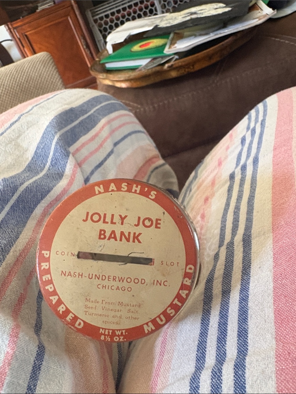 Nash's Jolly Joe Bank - Vintage Red & Cream Collectible